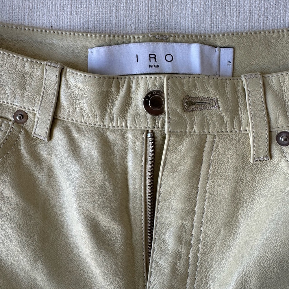 IRO Off-White Leather Trousers